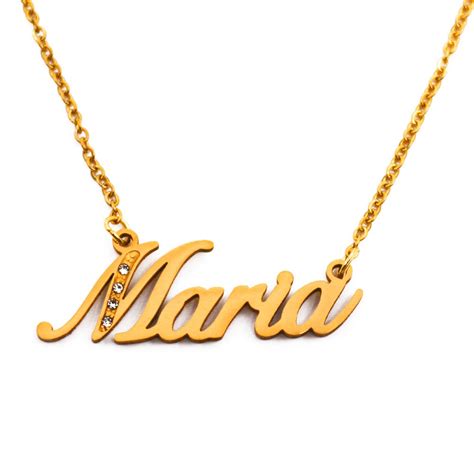 Maria Name Necklace Personalized Name Jewellery Silver Etsy