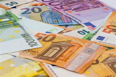 Different Value Of The Euro Paper Bills Stock Photo Image Of Cash