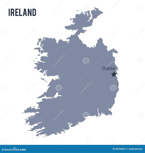 Vector Map Of Ireland Isolated On White Background Stock Vector
