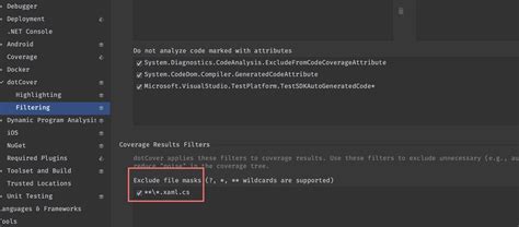 C How To Add Xamlcs Files To Coverage Results Filters Stack