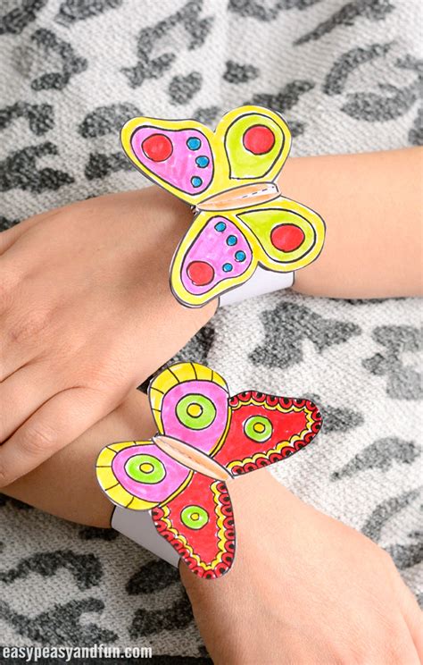 Butterfly Paper Bracelets For Kids Paper Bracelet Paper Crafts Diy