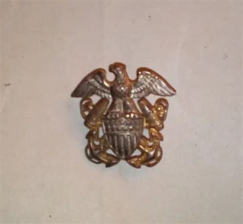 1939 1945 Wwii Us Navy Military Eagle Shield And Anchor Pin Sterling