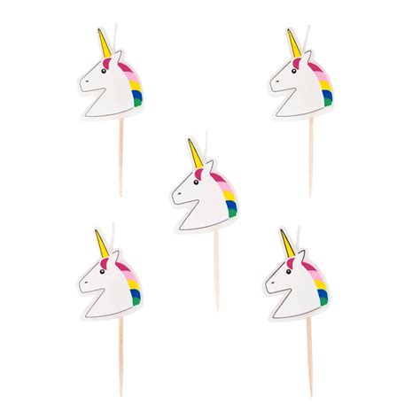 5 Unicorn Candles Unicorn Cupcake Toppers Unicorn Birthday Etsy