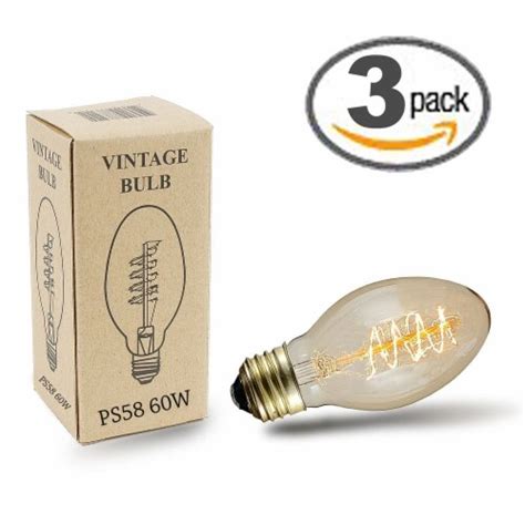 Ps58 Clear Vintage Filament Edison Light Bulb E26 Medium Base 60 Watt