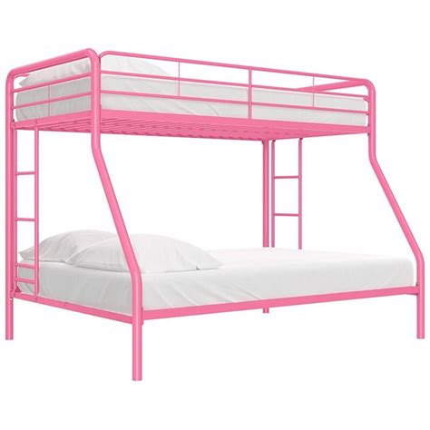 Dhp Twin Over Full Metal Bunk Bed In Pink 5418296