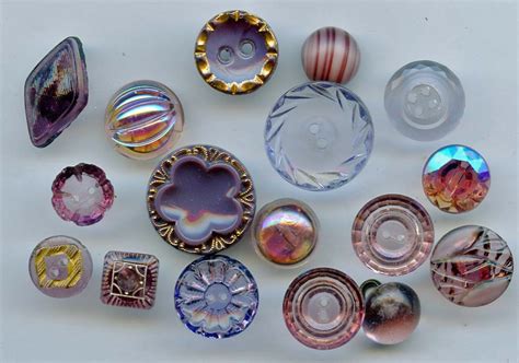 Vintage Purple Glass Buttons Glass Buttons Antique Buttons Button