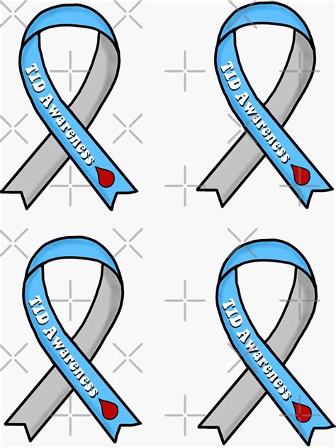 T1d Awareness Ribbon Sticker Pack Sticker For Sale By Catgirl101