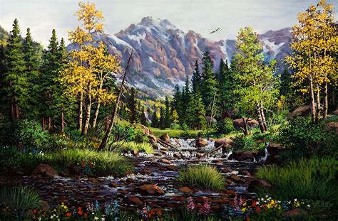Springtime In The Rockies Painting By W Scott Fenton