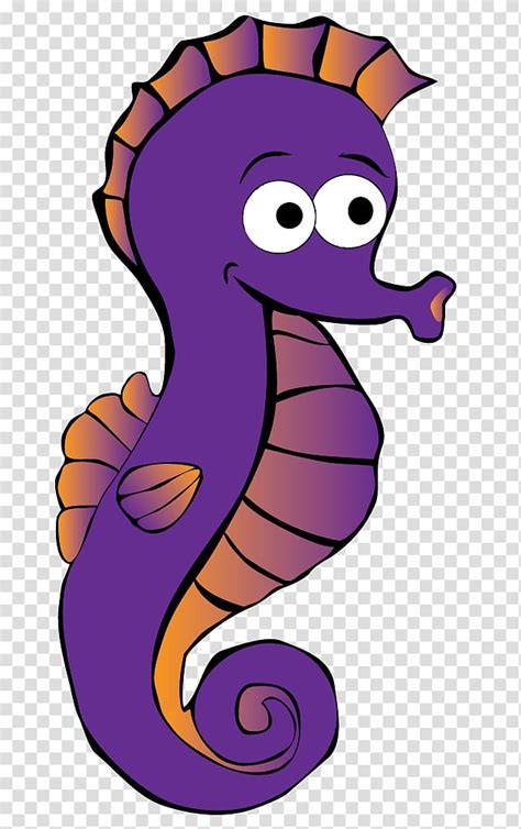 Seahorse Purple Cartoon Seahorse Transparent Background Png Clipart