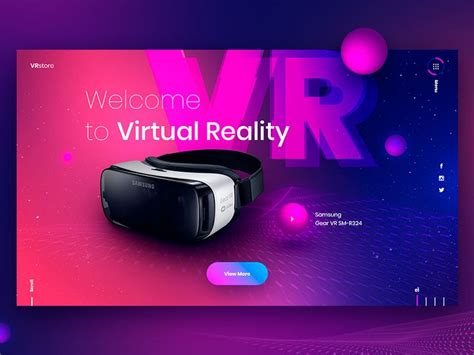 The Virtual Reality Is Displayed On A Purple And Pink Background