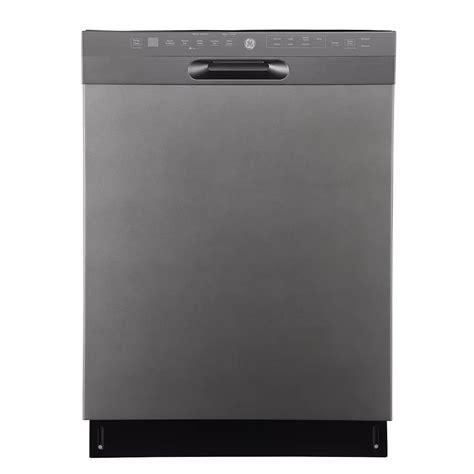 Ge 24 Inch Built In Front Control Dishwasher In Slate With Stainless