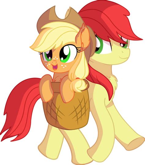 Applejack And Bright Mac Father And Daughter By Cyanlightning On