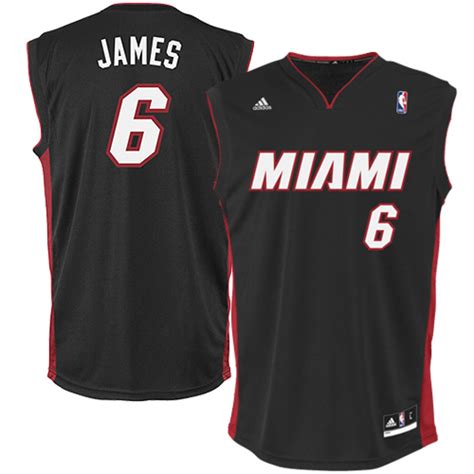 Adidas Lebron James Miami Heat Youth Black Replica Road Jersey