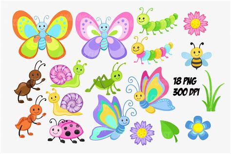 Cute Bugs Clipart Insects Clipart Graphic By Alefclipart · Creative