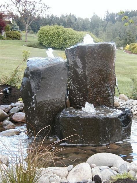 Stone Water Feature This Three Basalt Column Water Feature Adds The