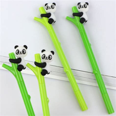 4 Pcslot Lovely Green Bamboo Panda Gel Pen Writing Pens Kawaii
