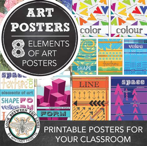 8 Elements Of Art Modern Poster Packet Look Between The Lines