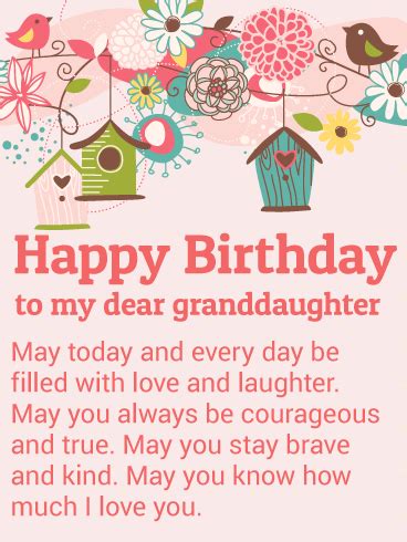 What are some cool birthday sayings? To my Dear Granddaughter - Happy Birthday Wishes Card | Birthday & Greeting Cards by Davia ...