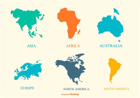 Continentes Separados Do Mapa De Mundo Ilustracao Stock Ilustracao De