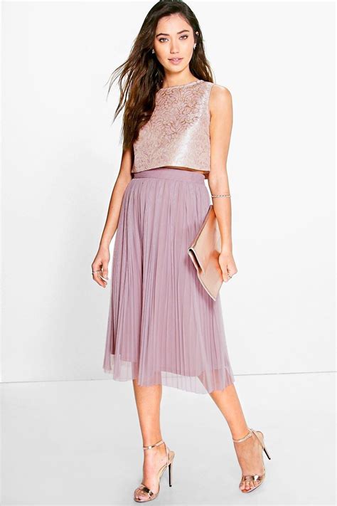 Boutique May Jacquard Top Midi Skirt Co-Ord Set Unique Prom Dresses