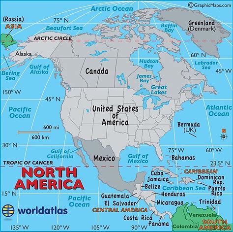 Large Map Of North America Easy To Read And Printable