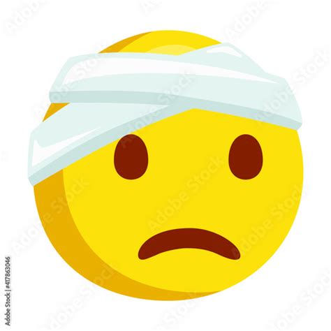Face With Head Bandage Emoji Icon Illustration Injured Symbol Emoticon