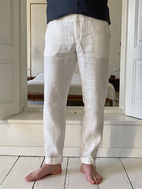 Comfy Classics Classic White Linen Pants For Men Wedding Etsy