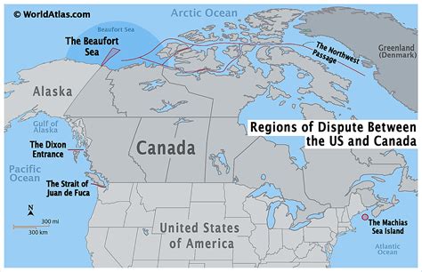 Areas Disputed By The Us And Canada Worldatlas