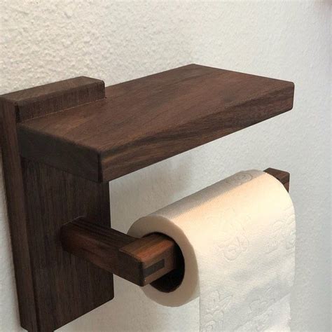 Wood Toilet Paper Holder Toilet Roll Holder Beech Minimal Etsy Wood