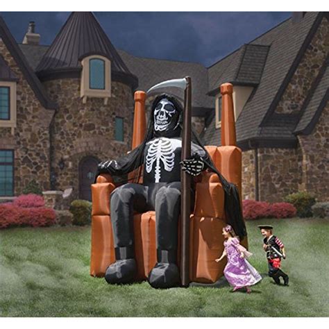 Halloween Inflatable 12 Grim Reaper Sitting On Throne Airblown Prop Decoration Check This