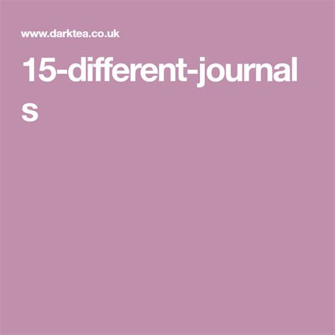 15 Different Journals Journal Self Improvement Different