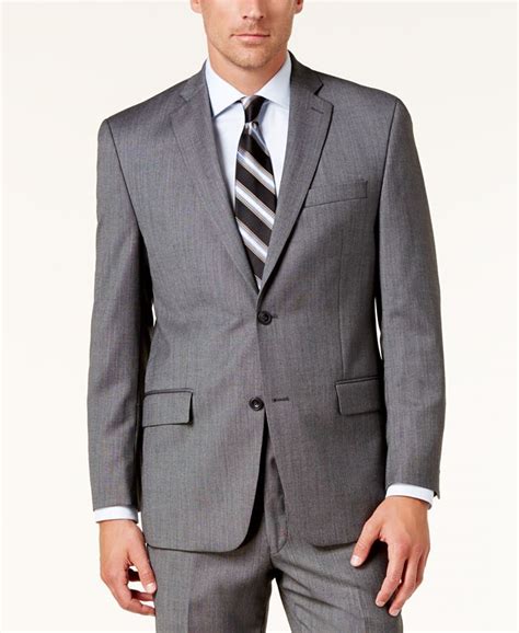 Michael Kors Mens Classic Fit Silvergray Birdseye Suit Macys