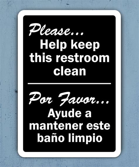 Bilingual Keep This Restroom Clean Sign D5825 By