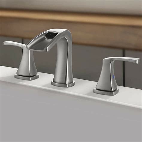 Zovajonia 8” Widespread Waterfall Bathroom Sink Faucet 3 Hole Vanity