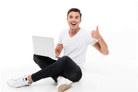 Portrait Of A Happy Excited Man Holding Laptop Computer Agenzia Web