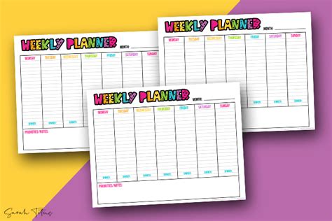 Free Daily Planner Printable Sarah Titus From Homeless To 8 Figures Images