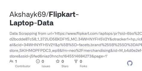 Github Akshayk Flipkart Laptop Data Data Scrapping From Https