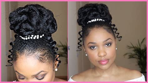 Easy Bridalwedding Bun Updo Hairstyle For Black Women Youtube