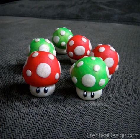 Items Similar To Nintendo Super Mario Mushroom Sculpture Red And Green