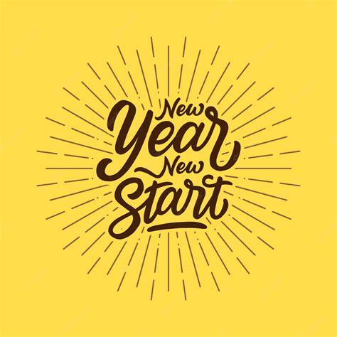 Premium Vector New Year New Start Poster Design In Lettering