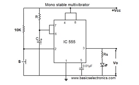 Ic 555 Timer Monostable Multivibrator Working Explained Otosection