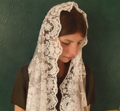 Chapel Veil Lace Head Covering Veil For Mass Catholic Church Etsy