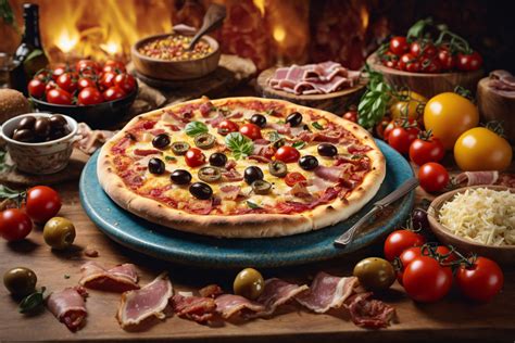 Richly Decorated Italian Pizza Free Stock Photo Public Domain Pictures