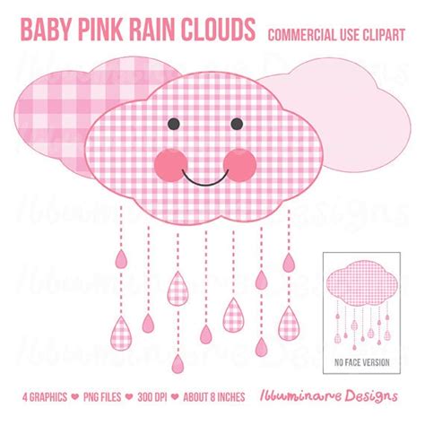 Cute Rain Cloud Clip Art Baby Shower Clipart By