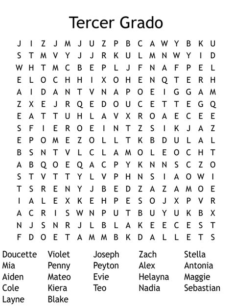 Tercer Grado Word Search Wordmint