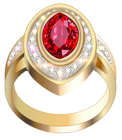 Gold Ring With Red Diamonds Png Image Purepng Free Transparent Cc0
