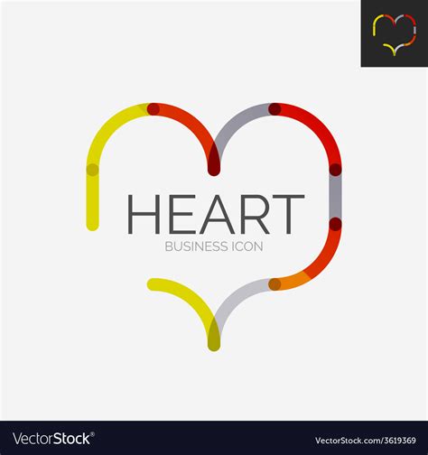 Minimal Line Design Logo Heart Icon Royalty Free Vector