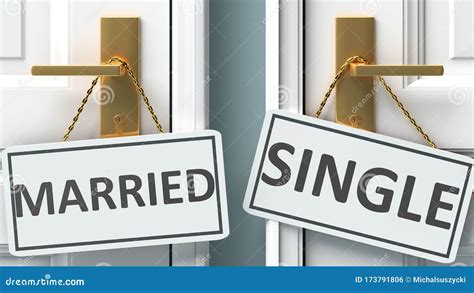 Married Or Single As A Choice In Life Pictured As Words Married Single On Doors To Show That