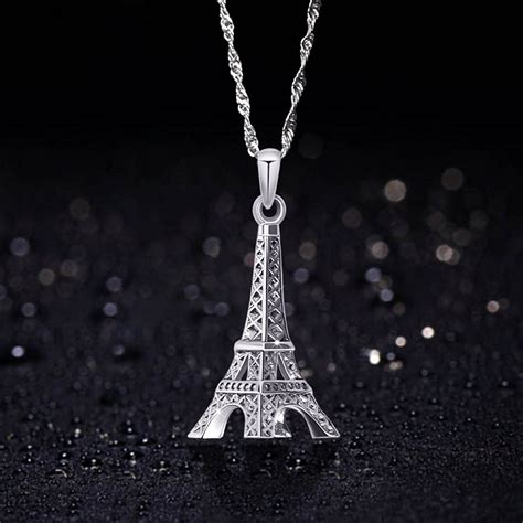 925 Sterling Silver 3d Paris Eiffel Tower Pendant Necklace Jewelry For Women Girls As A T