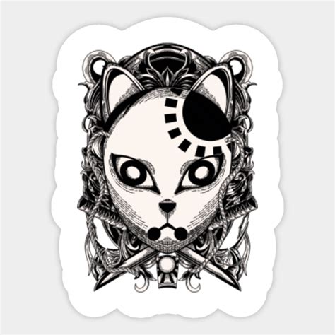 Engraving Demon Slayer Mask Dark Tanjiro Kamado Sticker Teepublic